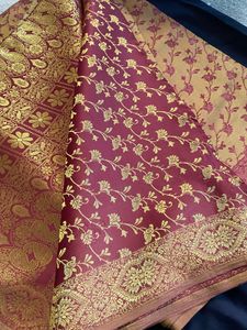 Elegant Maroon & Gold double side Saree