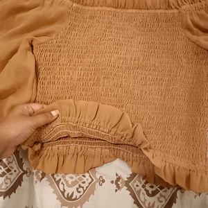 Off Shoulder peach Top