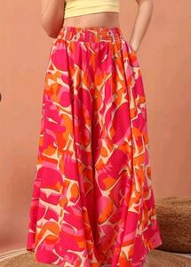 Floral Print Ethnic Skirt