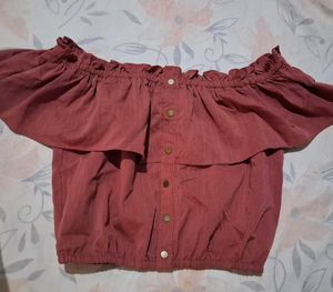 Rust Off-the-Shoulder Top