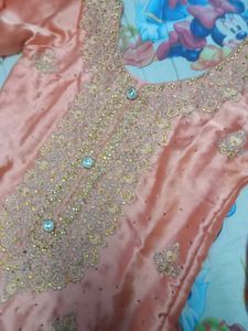 Elegant Peach Embroidered Kurta