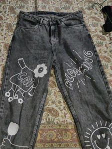 Painted Graphic Jeans