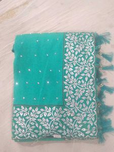 Rama Green Saree with blouse