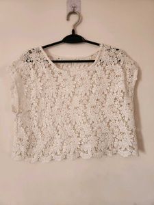 White Boxy Crop Top