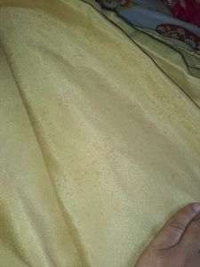 Preloved- Golden Saree With Embellished Border