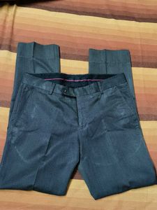 John Player Men Grey Viscose Formal Trouser
