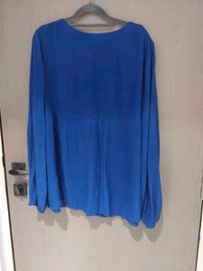 Blue Long Sleeve flared Top