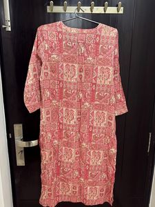 Red Paisley Print Tunic Dress