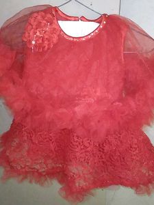 Red Flower Girl Dress