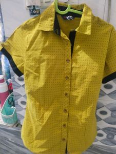 Vintage Mustard Polka Dot Shirt