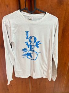 3 Time Worn White Full Sleeve Casual Top