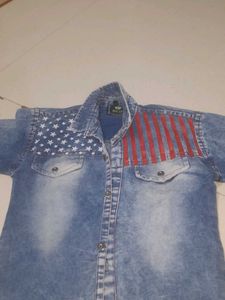 American Flag Denim Shirt