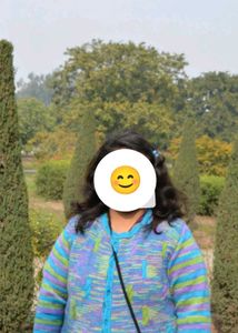 Hand Knitted Multi-Color PlusSize Women's Cardigan