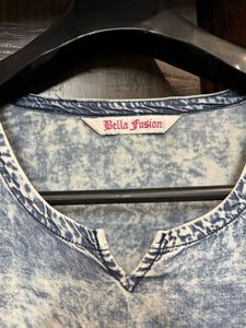 Embroidered Denim wash pattern Kurti