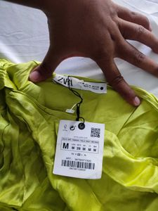 Zara Metalic Shine Silky Dress