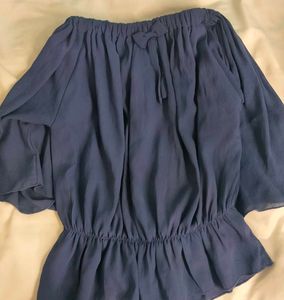 Blue Off-Shoulder Top