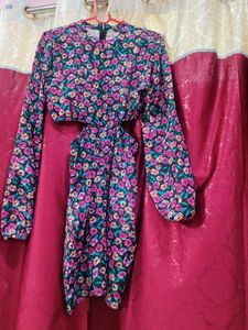 Floral Printed Stylish Dress For Women