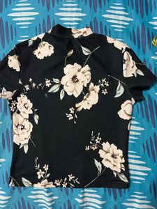 Floral High Neck Top- S