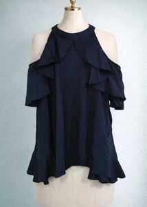 Stylish Black Cold Shoulder Top