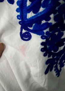 Embroidered White Kurti