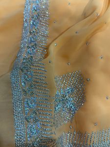 Peach Light Orange Gorgette Saree