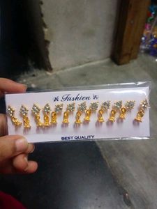 Stud Earrings - Gold Tone pack of 3