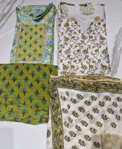Floral Print Kurta Set Of 2 With Dupatta (No Pants