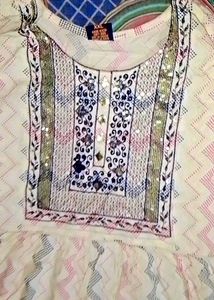 Women anarkali or Kurta white ll formal, party, fe