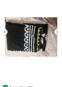 black and yellow coloured handblock printed cotton