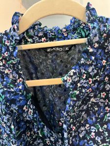 Blue Floral Dress - Zudio