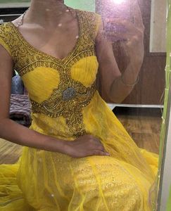 Haldi Yellow Heavy Work Anarkali