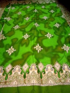 Green Patterned Ethnic Saree