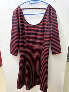 Blue &amp; Peach Horizontal Stripes Middle