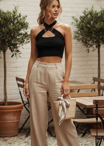 Chic Black Halter Crop Top