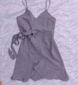 Checkered Wrap Dress