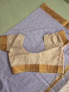 South Cotton Saree, Beautiful Lavender And Light Peach Colour Combination
