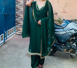 Green Straight Work Kurti