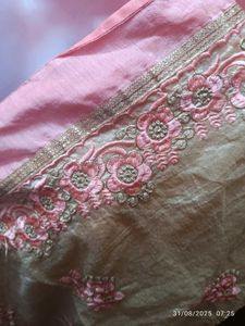 3xl Pink Embroidered Gown With Embroidery Dupatta