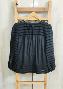 Elegant Black Long Sleeve Top si,e-42-44