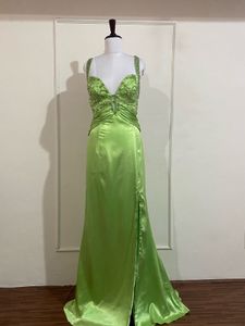 Lime Green Embellished Gown