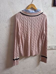 Tommy Pink Cable Knit Sweater