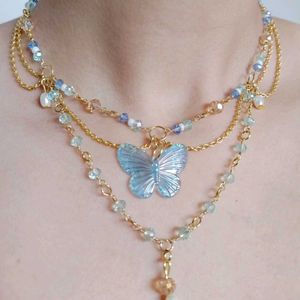 Butterfly Charm Layered Necklace