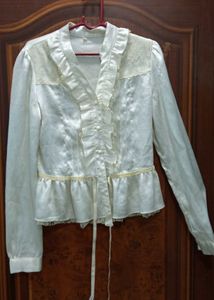 Elegant Ruffled Top(only 1 Time Wear)