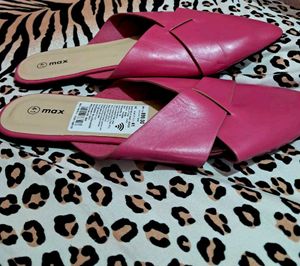 Pink Leather Flat Sandal