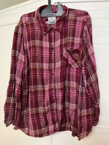 Plus Size Checked/plaid shirt