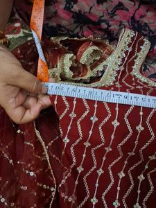 Maroon Embroidered Kurta Set