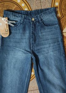 Dark Blue Stylish Jence With Tag And Free Top