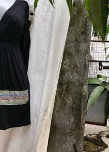 3177. Black Embellished Party Dress