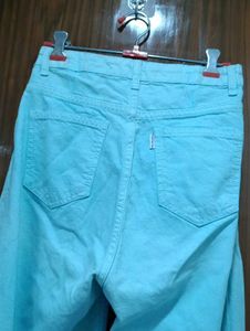 Ice Blue Women Wide Leg Denim Jeans