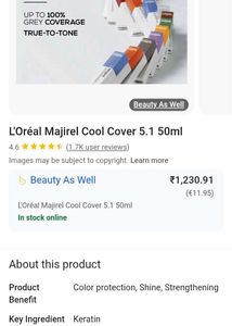 L&#39;Oreal Majirel 5.1 Cool Cover Ash Brown